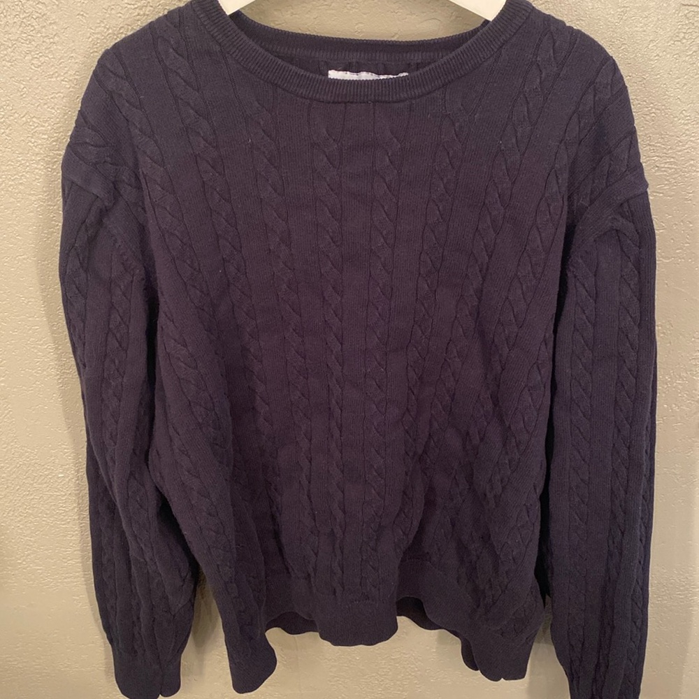 Black cable knit sweater